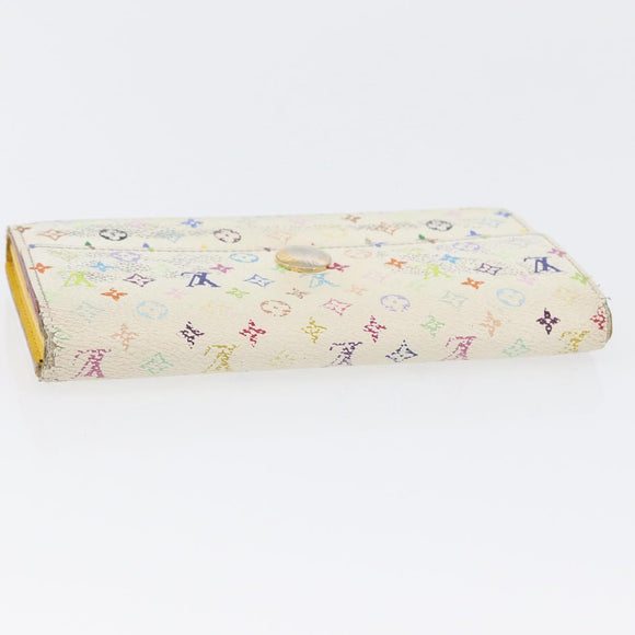 LOUIS VUITTON Multicolor Portefeuille Sarah Long Wallet 2 Set White Auth am10676