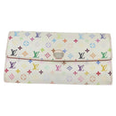 LOUIS VUITTON Multicolor Portefeuille Sarah Long Wallet 2 Set White Auth am10676-2