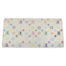 LOUIS VUITTON Multicolor Portefeuille Sarah Long Wallet 2 Set White Auth am10676-3