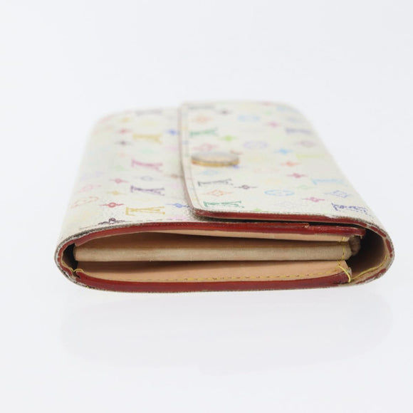 LOUIS VUITTON Multicolor Portefeuille Sarah Long Wallet 2 Set White Auth am10676