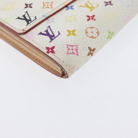 LOUIS VUITTON Multicolor Portefeuille Sarah Long Wallet 2 Set White Auth am10676