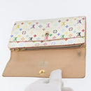 LOUIS VUITTON Multicolor Portefeuille Sarah Long Wallet 2 Set White Auth am10676-8