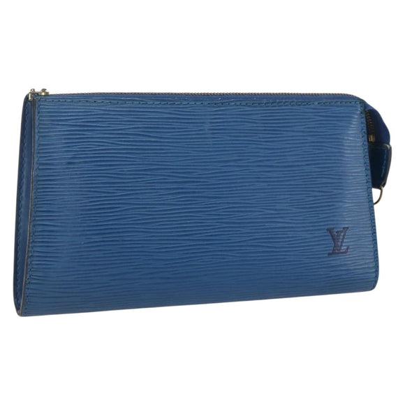 LOUIS VUITTON Epi Pochette Accessoires Pouch Blauw M52985 LV Auth am10677