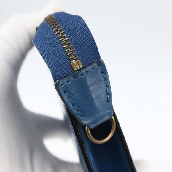 LOUIS VUITTON Epi Pochette Accessoires Pouch Blauw M52985 LV Auth am10677