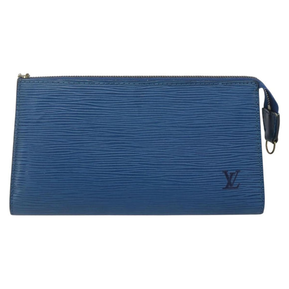 LOUIS VUITTON Epi Pochette Accessoires Pouch Blauw M52985 LV Auth am10677