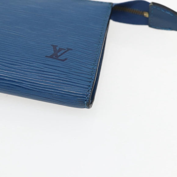 LOUIS VUITTON Epi Pochette Accessoires Pouch Blauw M52985 LV Auth am10677
