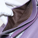 Salvatore Ferragamo Gancini Long Wallet Leather Silver Light purple Auth am10678-18