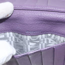 Salvatore Ferragamo Gancini Long Wallet Leather Silver Light purple Auth am10678-22