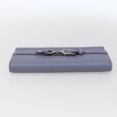 Salvatore Ferragamo Gancini Long Wallet Leather Silver Light purple Auth am10678-6