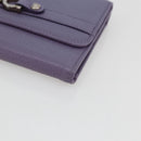 Salvatore Ferragamo Gancini Long Wallet Leather Silver Light purple Auth am10678-8