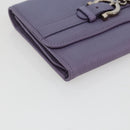 Salvatore Ferragamo Gancini Long Wallet Leather Silver Light purple Auth am10678-9