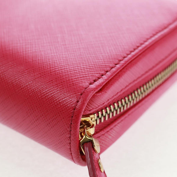 Salvatore Ferragamo Gancini Round Long Wallet Leather Pink Gold Auth am10679V