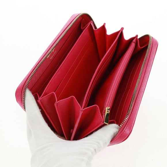 Salvatore Ferragamo Gancini Round Long Wallet Leather Pink Gold Auth am10679V