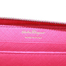 Salvatore Ferragamo Gancini Round Long Wallet Leather Pink Gold Auth am10679V-15
