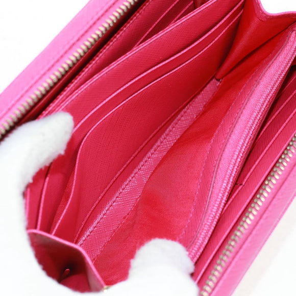 Salvatore Ferragamo Gancini Round Long Wallet Leather Pink Gold Auth am10679V