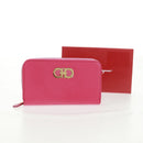 Salvatore Ferragamo Gancini Round Long Wallet Leather Pink Gold Auth am10679V-24