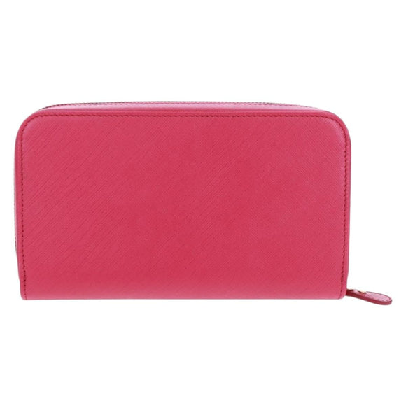 Salvatore Ferragamo Gancini Round Long Wallet Leather Pink Gold Auth am10679V