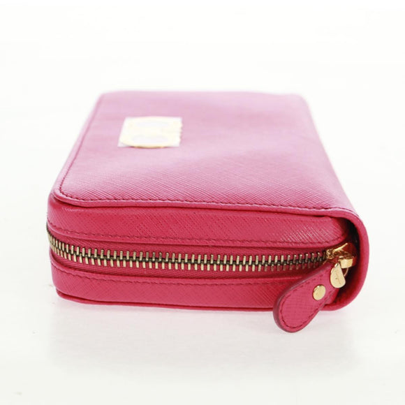 Salvatore Ferragamo Gancini Round Long Wallet Leather Pink Gold Auth am10679V