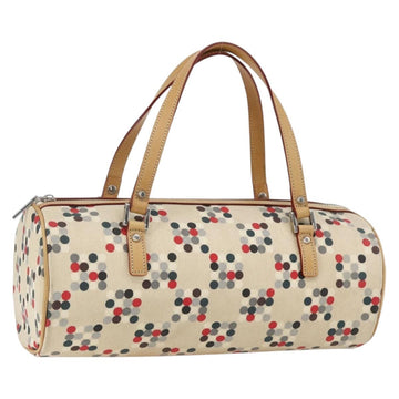 BURBERRY Blue Label Hand Bag Canvas Beige Silver Auth am10683