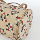 BURBERRY Blue Label Hand Bag Canvas Beige Silver Auth am10683-10