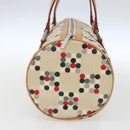 BURBERRY Blue Label Hand Bag Canvas Beige Silver Auth am10683-4