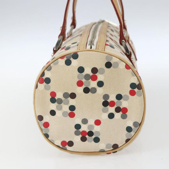 BURBERRY Blue Label Hand Bag Canvas Beige Silver Auth am10683