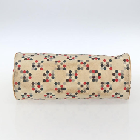 BURBERRY Blue Label Hand Bag Canvas Beige Silver Auth am10683