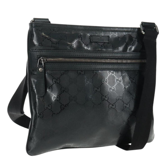 GUCCI GG Implementation Shoulder Bag PVC Black 295257 Auth am10685V