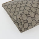 GUCCI GG Plus Supreme Clutch Bag PVC Beige Gold Auth am10687-16