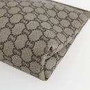 GUCCI GG Plus Supreme Clutch Bag PVC Beige Gold Auth am10687-7
