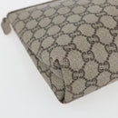 GUCCI GG Plus Supreme Clutch Bag PVC Beige Gold Auth am10687-14