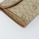 Christian Dior Honeycomb Canvas Chain Schoudertas PVC Beige Goud Auth am10688-14