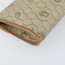 Christian Dior Honeycomb Canvas Chain Schoudertas PVC Beige Goud Auth am10688-16