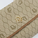 Christian Dior Honeycomb Canvas Chain Schoudertas PVC Beige Goud Auth am10688-10