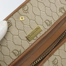 Christian Dior Honeycomb Canvas Chain Schoudertas PVC Beige Goud Auth am10688-17