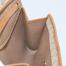Christian Dior Honeycomb Canvas Chain Schoudertas PVC Beige Goud Auth am10688-18