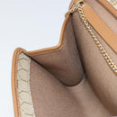 Christian Dior Honeycomb Canvas Chain Schoudertas PVC Beige Goud Auth am10688-19