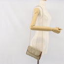 Christian Dior Honeycomb Canvas Chain Schoudertas PVC Beige Goud Auth am10688-20