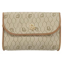 Christian Dior Honeycomb Canvas Chain Schoudertas PVC Beige Goud Auth am10688-13
