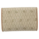 Christian Dior Honeycomb Canvas Chain Schoudertas PVC Beige Goud Auth am10688-2