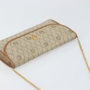 Christian Dior Honeycomb Canvas Chain Schoudertas PVC Beige Goud Auth am10688-6
