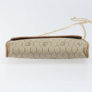 Christian Dior Honeycomb Canvas Chain Schoudertas PVC Beige Goud Auth am10688-5