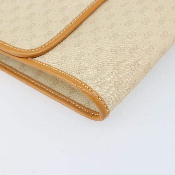 GUCCI Micro GG Supreme Umhängetasche PVC Elfenbein Gold Auth am10690