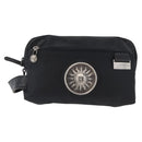 VERSACE Sunburst Clutch Bag Nylon Black Silver Auth am10693-13