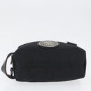 VERSACE Sunburst Clutch Bag Nylon Black Silver Auth am10693-5