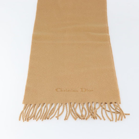 Christian Dior Scarf Wool Beige Auth am10694