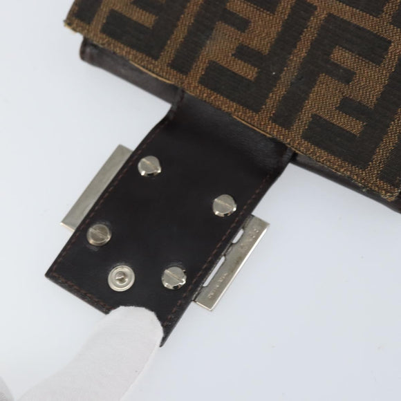 FENDI Zucca Canvas Dreifach Geldbörse Schwarz Braun Auth am10699