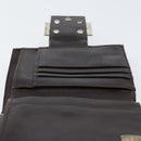 FENDI Zucca Canvas Dreifach Geldbörse Schwarz Braun Auth am10699-20