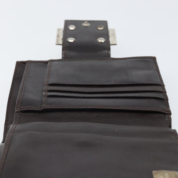 FENDI Zucca Canvas Dreifach Geldbörse Schwarz Braun Auth am10699