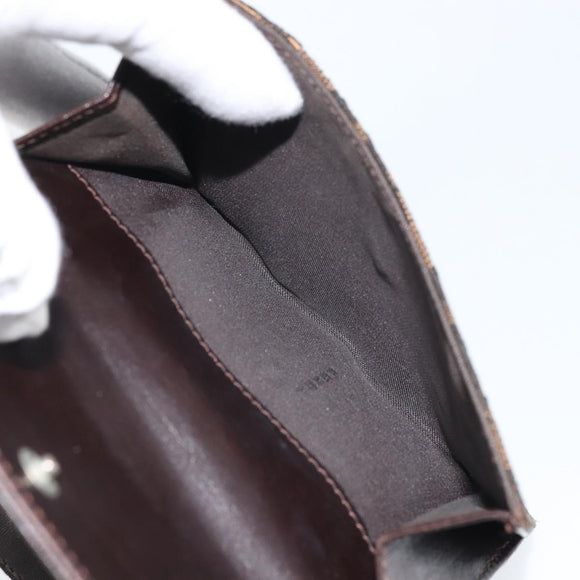 FENDI Zucca Canvas Dreifach Geldbörse Schwarz Braun Auth am10699